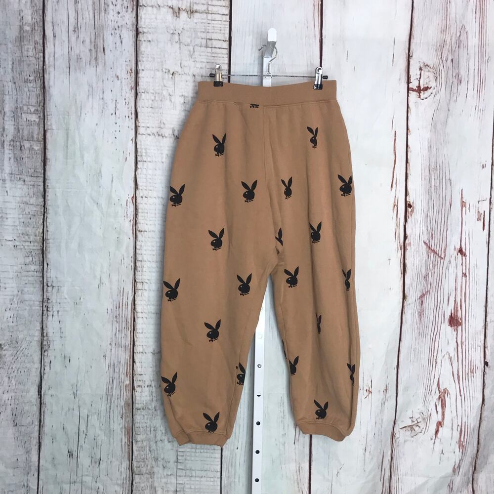 Playboy x Missguided logo print graphic high waisted relax sweatpants